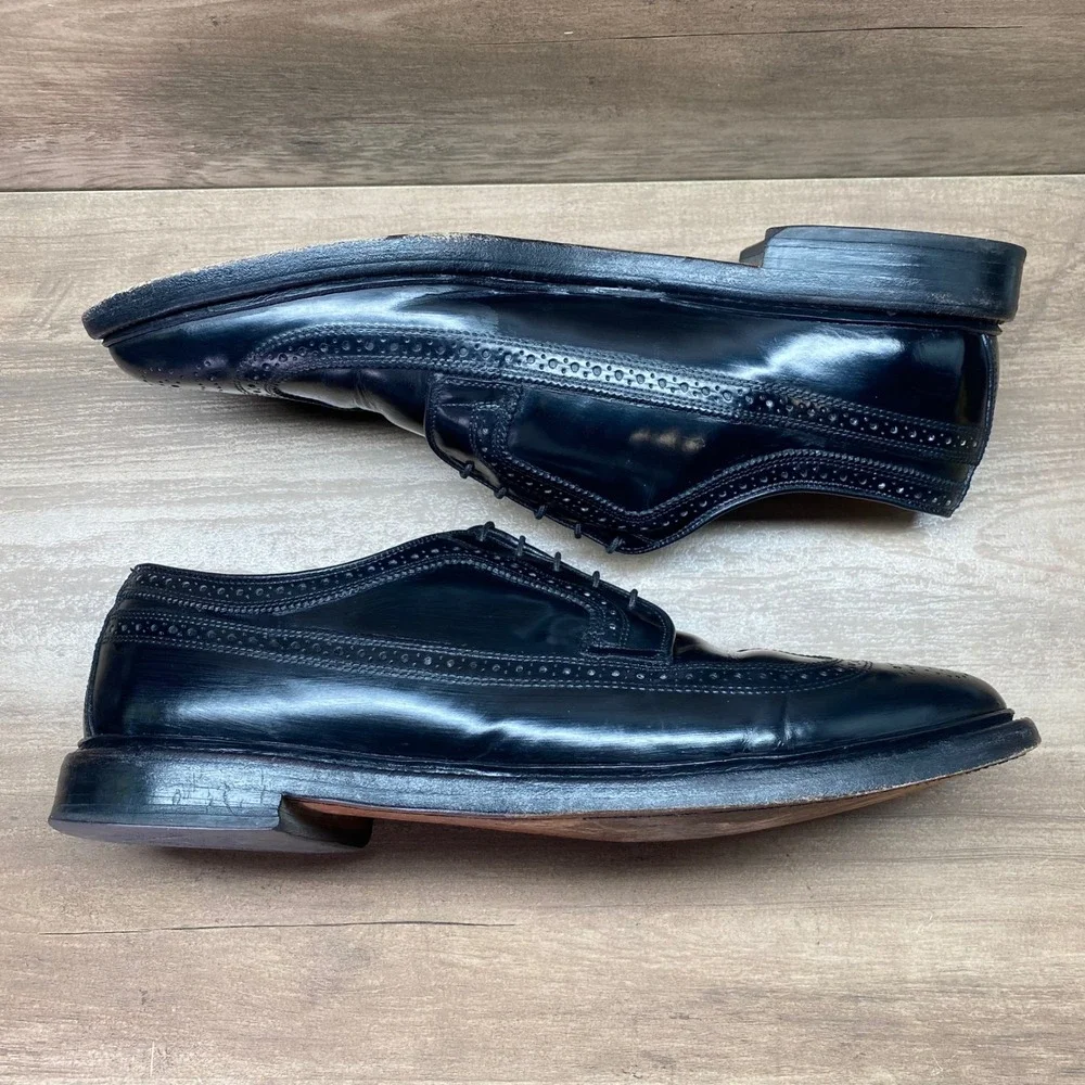 Allen Edmonds MacNeil Black Leather Wingtip‎ Brogue Derby Shoes Mens 12 D Calf